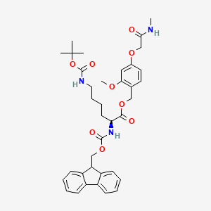 molecular formula C37H45N3O9 B7839684 [2-methoxy-4-[2-(methylamino)-2-oxoethoxy]phenyl]methyl (2S)-2-(9H-fluoren-9-ylmethoxycarbonylamino)-6-[(2-methylpropan-2-yl)oxycarbonylamino]hexanoate 