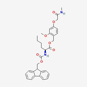 molecular formula C32H36N2O7 B7839693 [2-methoxy-4-[2-(methylamino)-2-oxoethoxy]phenyl]methyl (2S)-2-(9H-fluoren-9-ylmethoxycarbonylamino)hexanoate 