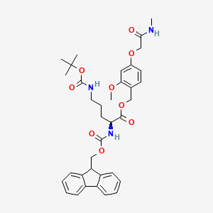 molecular formula C36H43N3O9 B7839699 [2-methoxy-4-[2-(methylamino)-2-oxoethoxy]phenyl]methyl (2S)-2-(9H-fluoren-9-ylmethoxycarbonylamino)-5-[(2-methylpropan-2-yl)oxycarbonylamino]pentanoate 