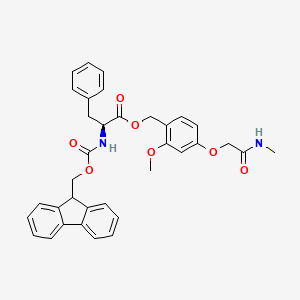 molecular formula C35H34N2O7 B7839707 [2-methoxy-4-[2-(methylamino)-2-oxoethoxy]phenyl]methyl (2S)-2-(9H-fluoren-9-ylmethoxycarbonylamino)-3-phenylpropanoate 