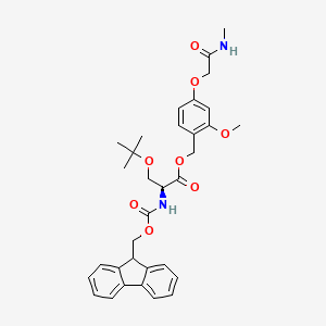 molecular formula C33H38N2O8 B7839716 [2-methoxy-4-[2-(methylamino)-2-oxoethoxy]phenyl]methyl (2S)-2-(9H-fluoren-9-ylmethoxycarbonylamino)-3-[(2-methylpropan-2-yl)oxy]propanoate 