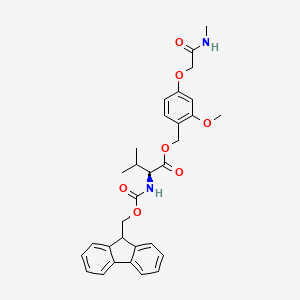 molecular formula C31H34N2O7 B7839732 [2-methoxy-4-[2-(methylamino)-2-oxoethoxy]phenyl]methyl (2S)-2-(9H-fluoren-9-ylmethoxycarbonylamino)-3-methylbutanoate 