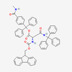 molecular formula C59H49N3O6 B7839748 [[4-(methylcarbamoyl)phenyl]-diphenylmethyl] (2S)-2-(9H-fluoren-9-ylmethoxycarbonylamino)-4-oxo-4-(tritylamino)butanoate 