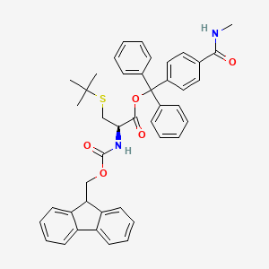 molecular formula C43H42N2O5S B7839763 [[4-(methylcarbamoyl)phenyl]-diphenylmethyl] (2R)-3-tert-butylsulfanyl-2-(9H-fluoren-9-ylmethoxycarbonylamino)propanoate 