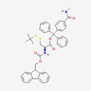 molecular formula C43H42N2O5S2 B7839766 [[4-(methylcarbamoyl)phenyl]-diphenylmethyl] (2R)-3-(tert-butyldisulfanyl)-2-(9H-fluoren-9-ylmethoxycarbonylamino)propanoate 