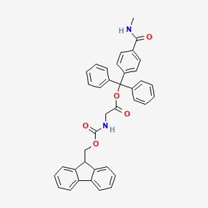 molecular formula C38H32N2O5 B7839781 [[4-(methylcarbamoyl)phenyl]-diphenylmethyl] 2-(9H-fluoren-9-ylmethoxycarbonylamino)acetate 