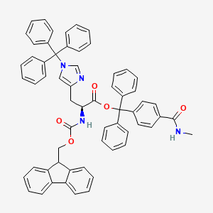 molecular formula C61H50N4O5 B7839784 [[4-(methylcarbamoyl)phenyl]-diphenylmethyl] (2S)-2-(9H-fluoren-9-ylmethoxycarbonylamino)-3-(1-tritylimidazol-4-yl)propanoate 
