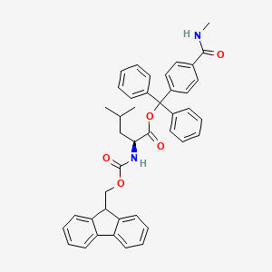 molecular formula C42H40N2O5 B7839796 [[4-(methylcarbamoyl)phenyl]-diphenylmethyl] (2S)-2-(9H-fluoren-9-ylmethoxycarbonylamino)-4-methylpentanoate 