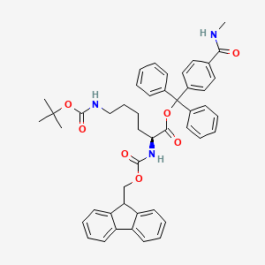 molecular formula C47H49N3O7 B7839797 [[4-(methylcarbamoyl)phenyl]-diphenylmethyl] (2S)-2-(9H-fluoren-9-ylmethoxycarbonylamino)-6-[(2-methylpropan-2-yl)oxycarbonylamino]hexanoate 