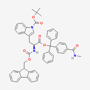 molecular formula C52H47N3O7 B7839810 tert-butyl 3-[(2S)-2-(9H-fluoren-9-ylmethoxycarbonylamino)-3-[[4-(methylcarbamoyl)phenyl]-diphenylmethoxy]-3-oxopropyl]indole-1-carboxylate 