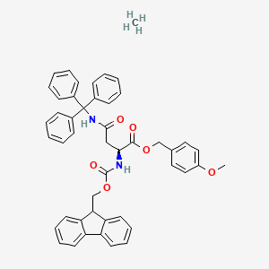 molecular formula C47H44N2O6 B7839822 methane;(4-methoxyphenyl)methyl (2S)-2-(9H-fluoren-9-ylmethoxycarbonylamino)-4-oxo-4-(tritylamino)butanoate 