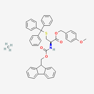 molecular formula C46H43NO5S B7839834 methane;(4-methoxyphenyl)methyl (2R)-2-(9H-fluoren-9-ylmethoxycarbonylamino)-3-tritylsulfanylpropanoate 
