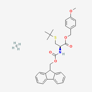 molecular formula C31H37NO5S B7839848 methane;(4-methoxyphenyl)methyl (2R)-3-tert-butylsulfanyl-2-(9H-fluoren-9-ylmethoxycarbonylamino)propanoate 