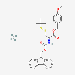 molecular formula C31H37NO5S2 B7839849 methane;(4-methoxyphenyl)methyl (2R)-3-(tert-butyldisulfanyl)-2-(9H-fluoren-9-ylmethoxycarbonylamino)propanoate 