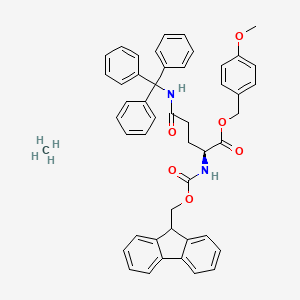 molecular formula C48H46N2O6 B7839852 methane;(4-methoxyphenyl)methyl (2S)-2-(9H-fluoren-9-ylmethoxycarbonylamino)-5-oxo-5-(tritylamino)pentanoate 