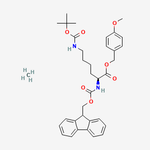 molecular formula C35H44N2O7 B7839864 methane;(4-methoxyphenyl)methyl (2S)-2-(9H-fluoren-9-ylmethoxycarbonylamino)-6-[(2-methylpropan-2-yl)oxycarbonylamino]hexanoate 