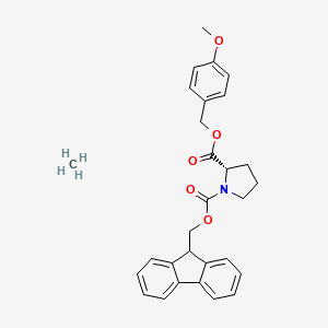 molecular formula C29H31NO5 B7839879 1-O-(9H-fluoren-9-ylmethyl) 2-O-[(4-methoxyphenyl)methyl] (2S)-pyrrolidine-1,2-dicarboxylate;methane 