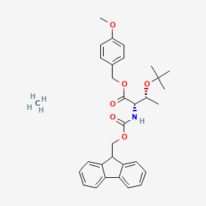 molecular formula C32H39NO6 B7839883 methane;(4-methoxyphenyl)methyl (2S,3R)-2-(9H-fluoren-9-ylmethoxycarbonylamino)-3-[(2-methylpropan-2-yl)oxy]butanoate 