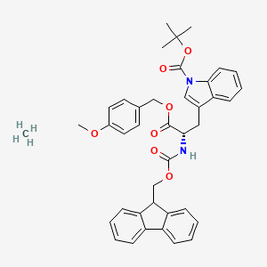 molecular formula C40H42N2O7 B7839889 tert-butyl 3-[(2S)-2-(9H-fluoren-9-ylmethoxycarbonylamino)-3-[(4-methoxyphenyl)methoxy]-3-oxopropyl]indole-1-carboxylate;methane 