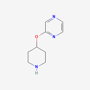 molecular formula C9H13N3O B7839941 2-(Piperidin-4-yloxy)pyrazine 