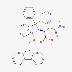 molecular formula C38H32N2O5 B7840001 (2R)-4-amino-2-[9H-fluoren-9-ylmethoxycarbonyl(trityl)amino]-4-oxobutanoic acid 