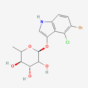 molecular formula C14H15BrClNO5 B7840085 (2S,4R,5R)-2-[(5-bromo-4-chloro-1H-indol-3-yl)oxy]-6-methyloxane-3,4,5-triol 