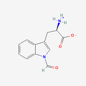 molecular formula C12H12N2O3 B7840102 (2R)-2-azaniumyl-3-(1-formylindol-3-yl)propanoate 