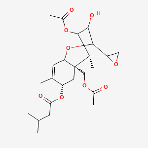 molecular formula C24H34O9 B7840160 [(1S,2R,4S)-11-acetyloxy-2-(acetyloxymethyl)-10-hydroxy-1,5-dimethylspiro[8-oxatricyclo[7.2.1.02,7]dodec-5-ene-12,2'-oxirane]-4-yl] 3-methylbutanoate 