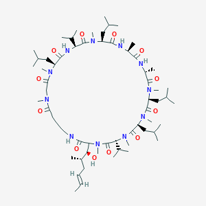 molecular formula C62H111N11O12 B7840172 (6R,9S,12S,15R,18S,21S,24S,27S)-3-[(E,1S,2S)-1-hydroxy-2-methylhex-4-enyl]-4,7,10,13,15,18,22,28,31-nonamethyl-9,12,21,27-tetrakis(2-methylpropyl)-6,24-di(propan-2-yl)-1,4,7,10,13,16,19,22,25,28,31-undecazacyclopentatriacontane-2,5,8,11,14,17,20,23,26,29,32-undecone 