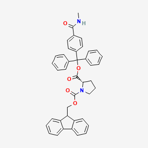 molecular formula C41H36N2O5 B7840228 1-O-(9H-fluoren-9-ylmethyl) 2-O-[[4-(methylcarbamoyl)phenyl]-diphenylmethyl] (2S)-pyrrolidine-1,2-dicarboxylate 