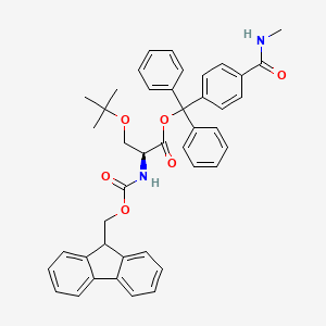 molecular formula C43H42N2O6 B7840236 [[4-(methylcarbamoyl)phenyl]-diphenylmethyl] (2S)-2-(9H-fluoren-9-ylmethoxycarbonylamino)-3-[(2-methylpropan-2-yl)oxy]propanoate 