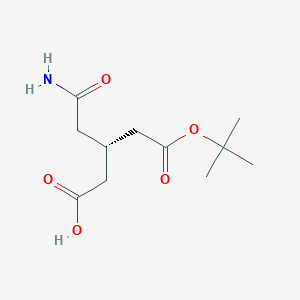 molecular formula C11H19NO5 B7840387 (3S)-3-(2-amino-2-oxoethyl)-5-[(2-methylpropan-2-yl)oxy]-5-oxopentanoic acid 