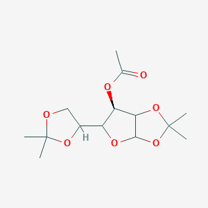 molecular formula C14H22O7 B7840429 [(6R)-5-(2,2-dimethyl-1,3-dioxolan-4-yl)-2,2-dimethyl-3a,5,6,6a-tetrahydrofuro[2,3-d][1,3]dioxol-6-yl] acetate 
