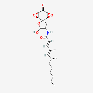 (2E,4E,6R)-N-[(1'R,3'S,5'R,7'S)-5-hydroxy-6'-oxospiro[3H-furan-2,2'-4,8-dioxatricyclo[5.1.0.03,5]octane]-4-yl]-4,6-dimethyldodeca-2,4-dienamide