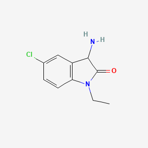 molecular formula C10H11ClN2O B7840722 3-amino-5-chloro-1-ethyl-1,3-dihydro-2H-indol-2-one 