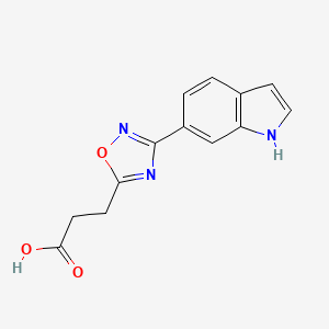molecular formula C13H11N3O3 B7840744 3-(3-(1H-indol-6-yl)-1,2,4-oxadiazol-5-yl)propanoic acid 