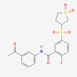 N-(3-acetylphenyl)-5-[(1,1-dioxidotetrahydrothiophen-3-yl)sulfonyl]-2-fluorobenzamide