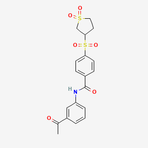 molecular formula C19H19NO6S2 B7840798 N-(3-acetylphenyl)-4-[(1,1-dioxidotetrahydrothiophen-3-yl)sulfonyl]benzamide 
