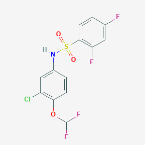 molecular formula C13H8ClF4NO3S B7840891 N-[3-Chloro-4-(difluoromethoxy)phenyl]-2,4-difluorobenzene-1-sulfonamide 