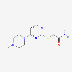 molecular formula C11H17N5OS B7840898 2-{[4-(4-Methylpiperazin-1-yl)pyrimidin-2-yl]sulfanyl}acetamide 