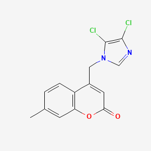 molecular formula C14H10Cl2N2O2 B7840918 4-((4,5-dichloro-1H-imidazol-1-yl)methyl)-7-methyl-2H-chromen-2-one 