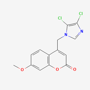 molecular formula C14H10Cl2N2O3 B7840958 4-[(4,5-dichloro-1H-imidazol-1-yl)methyl]-7-methoxy-2H-chromen-2-one 
