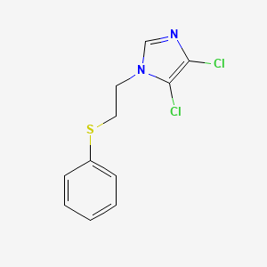 molecular formula C11H10Cl2N2S B7841030 4,5-dichloro-1-(2-(phenylthio)ethyl)-1H-imidazole 