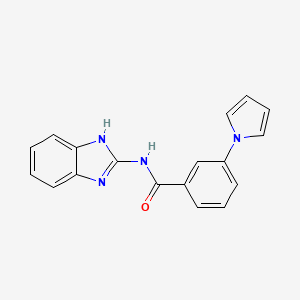 molecular formula C18H14N4O B7841037 N-(1H-benzimidazol-2-yl)-3-(1H-pyrrol-1-yl)benzamide 