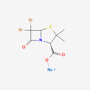 molecular formula C8H8Br2NNaO3S B7841099 sodium;(2S)-6,6-dibromo-3,3-dimethyl-7-oxo-4-thia-1-azabicyclo[3.2.0]heptane-2-carboxylate 
