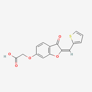 molecular formula C15H10O5S B7841106 {[(2E)-3-oxo-2-(2-thienylmethylene)-2,3-dihydro-1-benzofuran-6-yl]oxy}acetic acid 