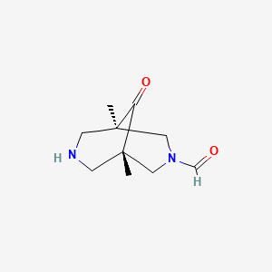 molecular formula C10H16N2O2 B7841111 (1S,5R)-1,5-dimethyl-9-oxo-3,7-diazabicyclo[3.3.1]nonane-3-carbaldehyde 