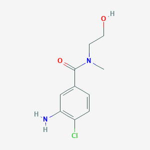 molecular formula C10H13ClN2O2 B7841127 3-amino-4-chloro-N-(2-hydroxyethyl)-N-methylbenzamide 