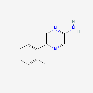 molecular formula C11H11N3 B7841133 5-(邻甲苯基)吡嗪-2-胺 