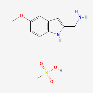 molecular formula C11H16N2O4S B7841151 (5-Methoxy-1H-indol-2-yl)methanamine methanesulfonate 